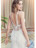 Ivory Lace Tulle Open Back Dreamy Wedding Dress Ivory Lace Tulle Open Back Dreamy Wedding Dress